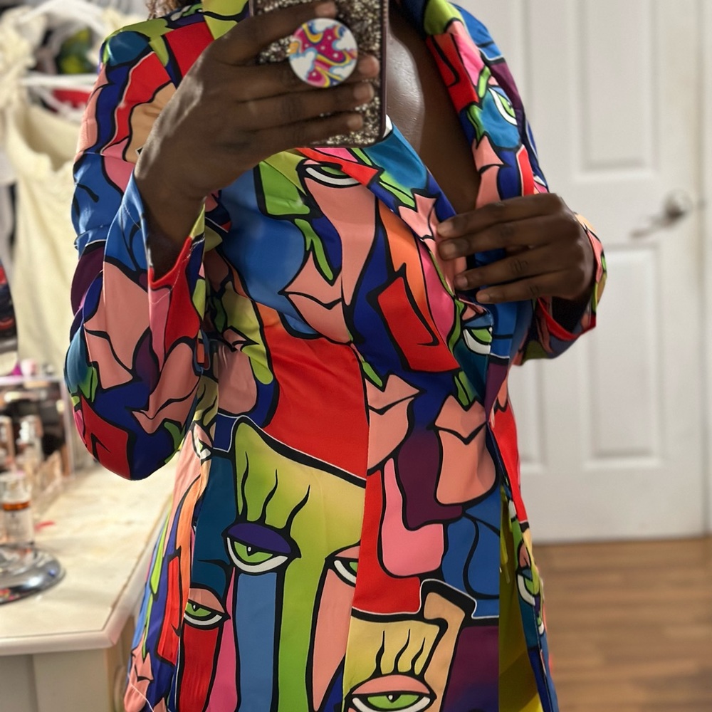 Printed Multi Color Blazer - Picture 9 of 10